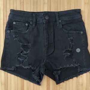 Aeropostale Vintage High Rise Shorty Black Jean Shorts, Size 4